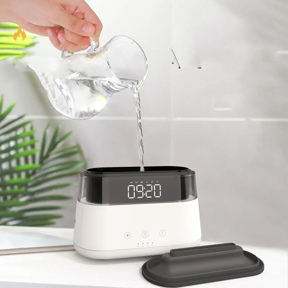 Flame Humidifier With Clock Bedroom Of Intelligent EMIRATE DEALS