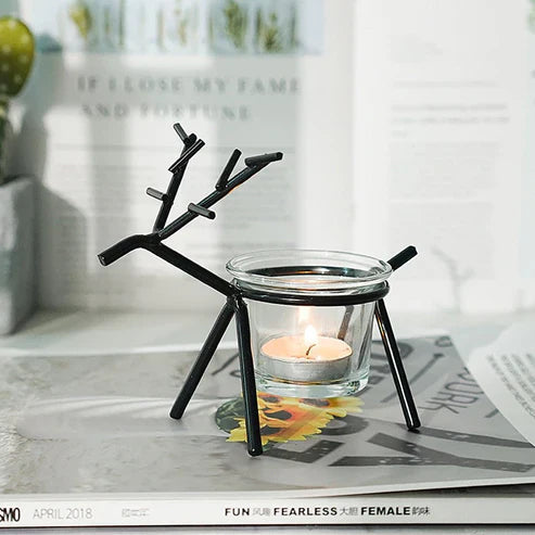 Wrought Iron Fawn Candle Holder EMIRATE DEALS